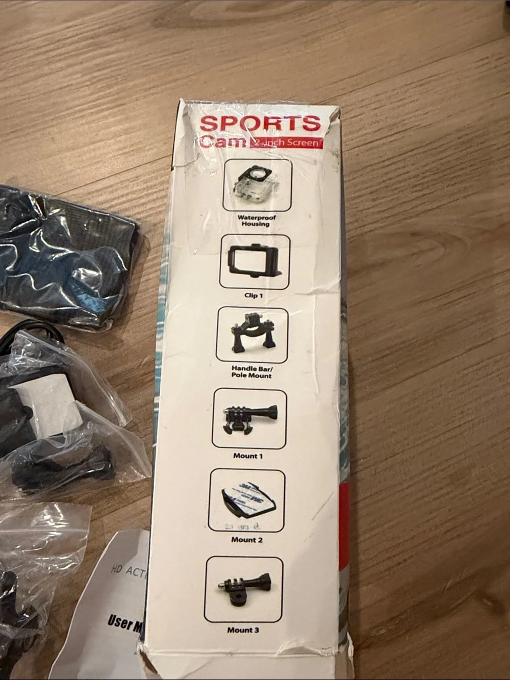 Blue HD Action Sports Camera with Accessories